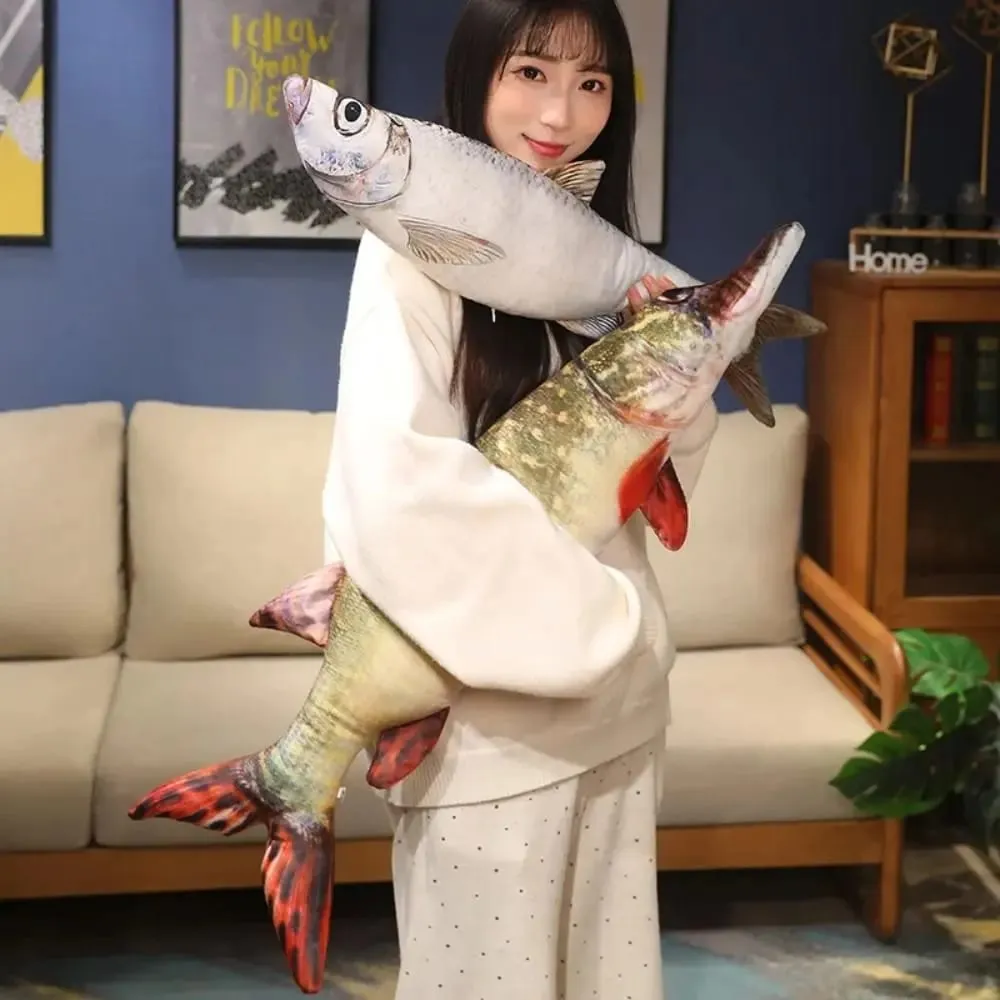 Perch Simulation Fish Plush Pillow Grouper Stuffed Cartoon Fish Plush Toy Soft Lovely Fish Anime Pillow Dolls Living Room — image 2