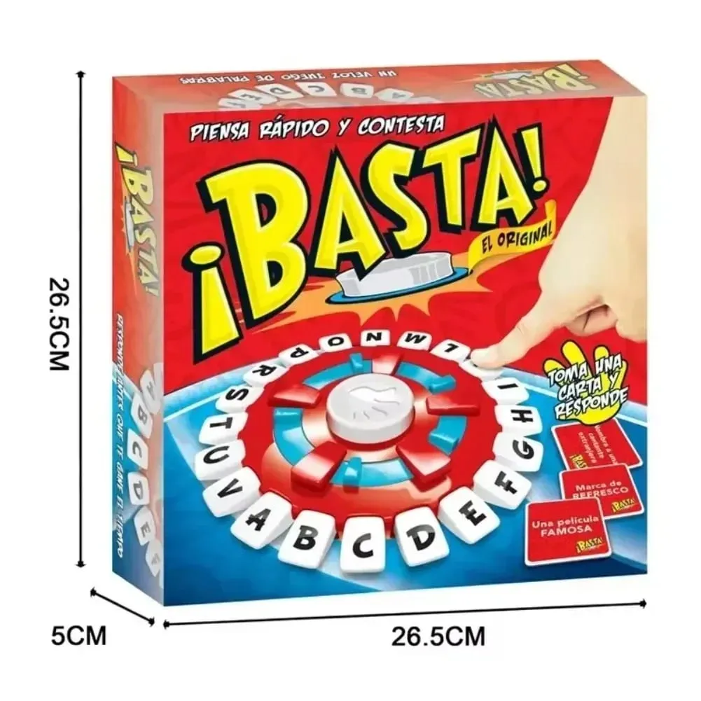 New Model Basta Spanish Word Game Interactive Letter Pressing Board Game for Family Fun and Learning Activities