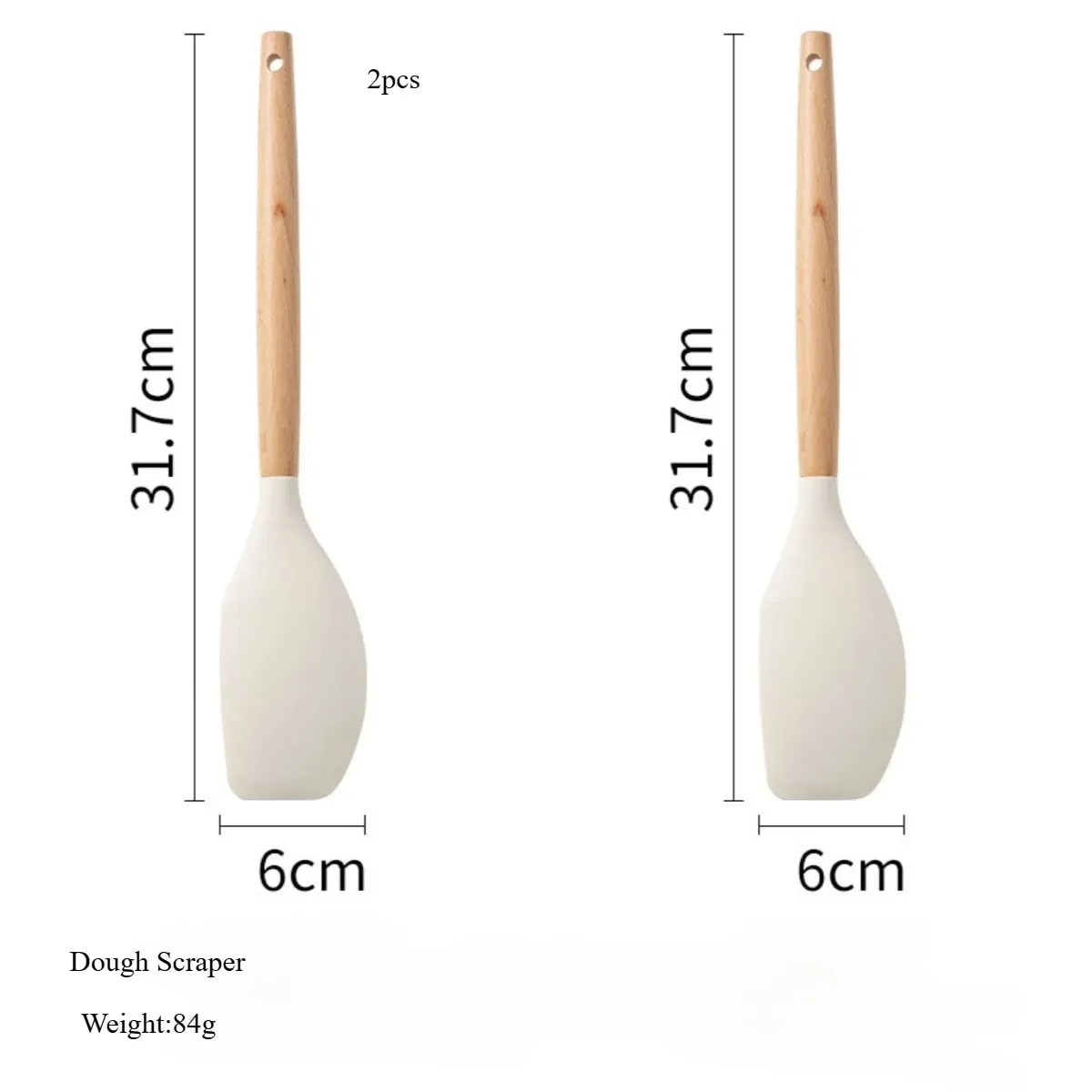 2/12Pcs White Silicone Kitchen Utensils Set with Wooden Handle Cookware Spatula Heat Resistant Non-stick Kitchen Cooking Tools — image 18