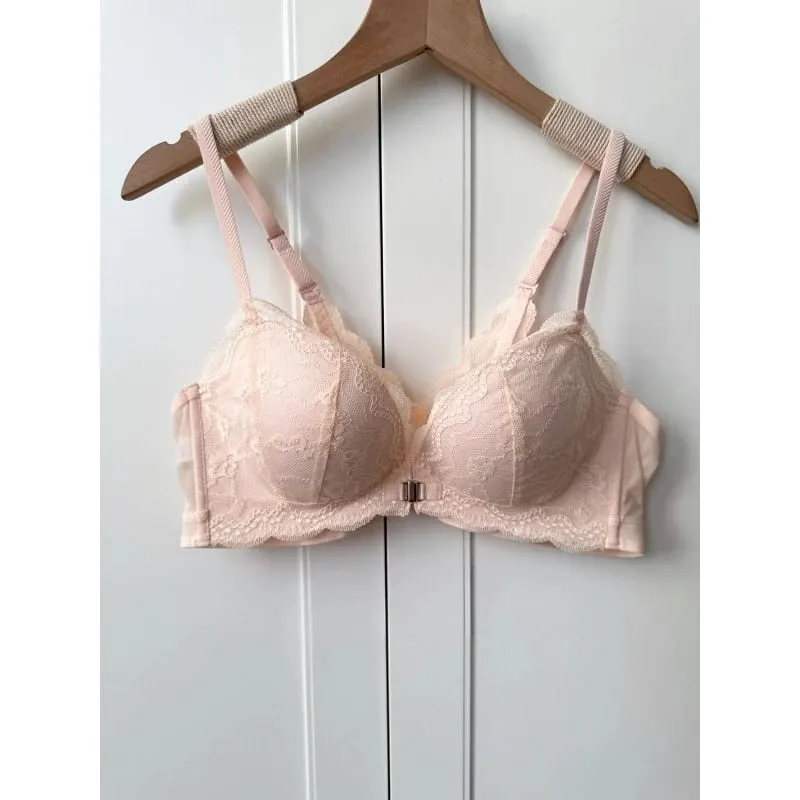 Summer Nouvelle Tendance! Soutien-Gorge Push Up à Fermeture Avant - Bretelles Dentelle Dos Bralette Légère pour Petite Poitrine — image 5