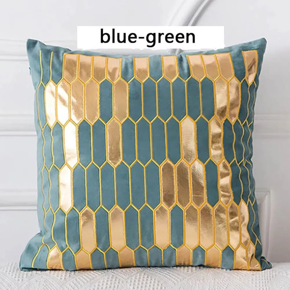 45x45cm Luxury Velvet Cushion Cover Bronzing Soft Decorative Pillow Set for Bedroom Sofa Home Decoration — image 6