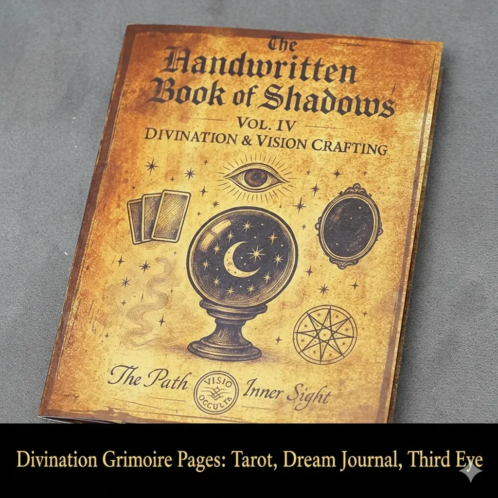 77 Pages Witchcraft Grimoire Pages Book of Shadows Kit with Moon Phases Herbal Lore Spells Gothic Dark Academia Witch Journal — image 21