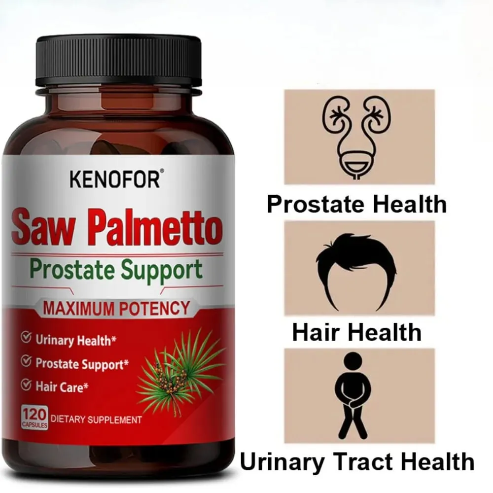 Prostatatilskud med Saw Palmetto understøtter urinvejssundhed Urtesundhedstilskud 120 vegetariske kapsler — image 5