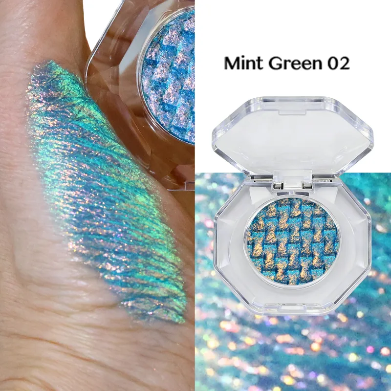 Alluring Chameleon Wet Eyeshadow Palette 26mm Glitter Luminous Metallic Highly Pigmented Multichrome Eyeshadow Aurora Fair