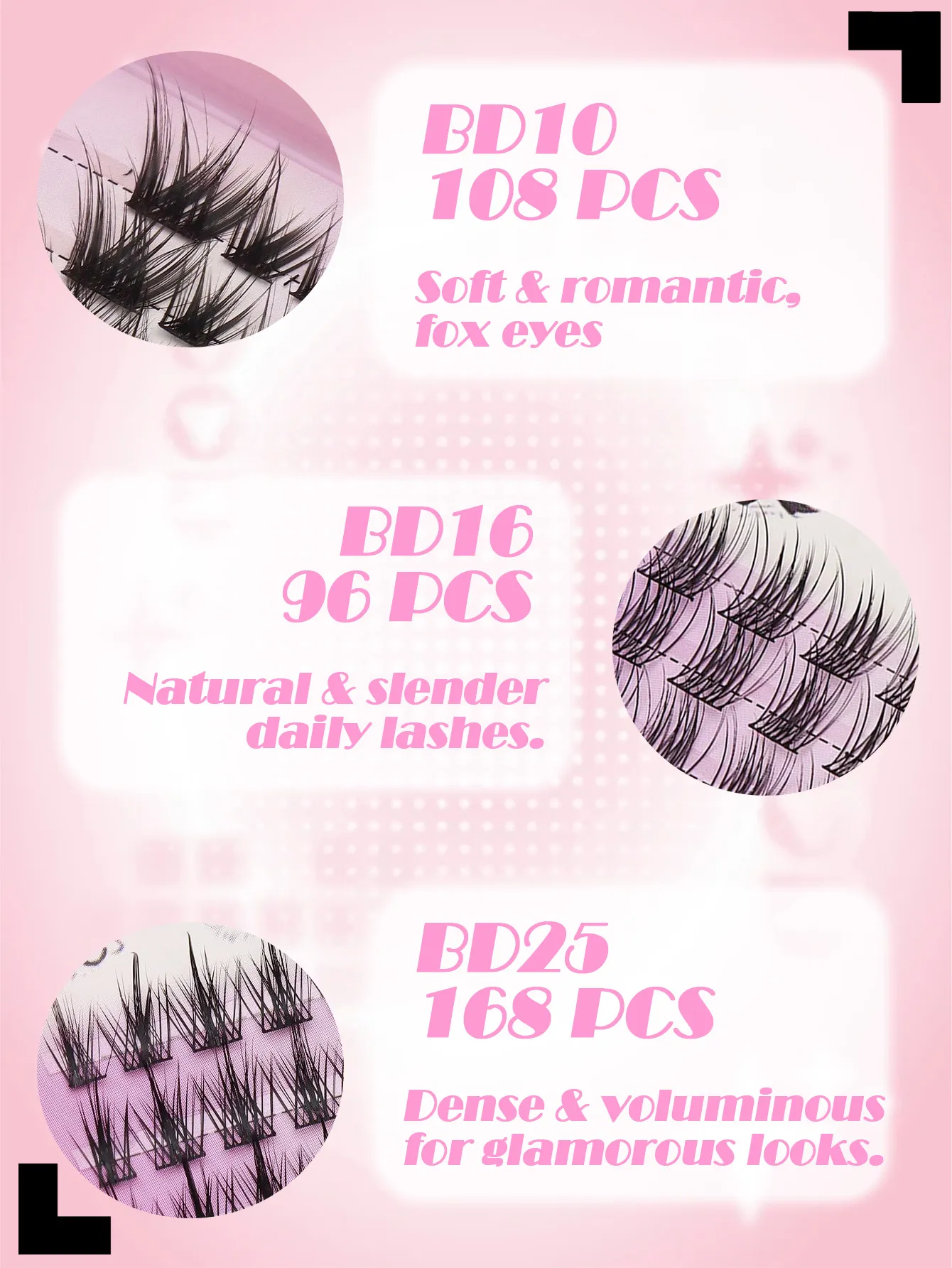 6 sizes of clustered eyelashes multiple combinations and styles to easily create exquisite eye makeup a must-have for beauty — image 5