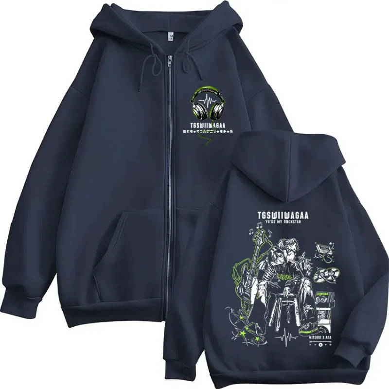 Anime The Guy She Was Interested in Wasn't A Guy At All Zipper Hoodies Men Women Fashion Casual Zip Up Hooded Sweatshirts Jacket — image 4