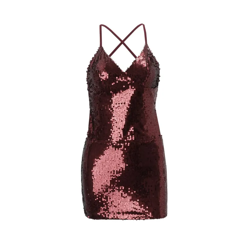 Sexy Sequin Backless Sleeveless Short Dress Women's High Waist Bodycon Mini Dresses 2026 Beach Vacation Party Club Outfits — image 10