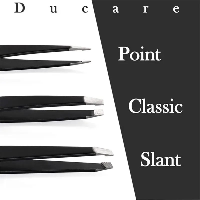 DUcare Professional Tweezers for Eyebrows Lash Twizzer Stainless Steel Eyelash Extension Classic Slant 3pc Hair Removal Tweezers — image 5