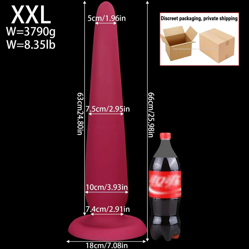 66cm Super Long Huge Anal Plug Big Thick Butt Plugs Training Anal Dilator Toy Prostate Massager Adult Anal Sex Toy For Women Men — image 25