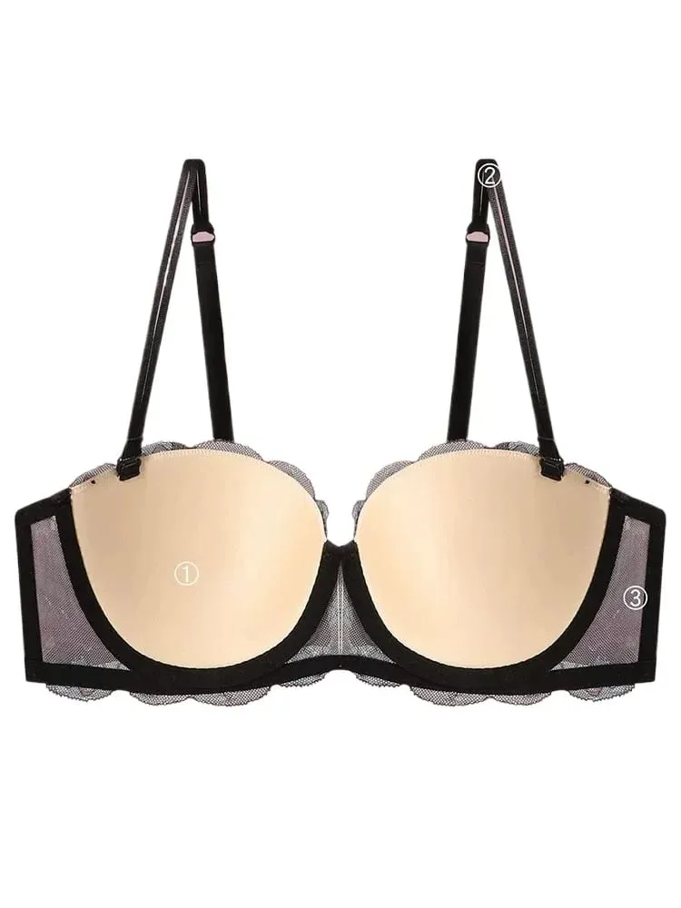 Hot Sale Purple Minimizer Bra Plus Size Soft Lace Wireless Anti Sagging Big Bust Look Smaller Breathable Bras M-XL — image 6