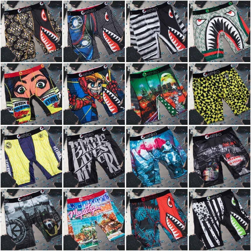 1Pcs Men Underwear Boxers Breathable Mesh Crotch Man Underpants Plus Size Mens Panties L-3XL Printed Men's Boxers Briefs — image 1