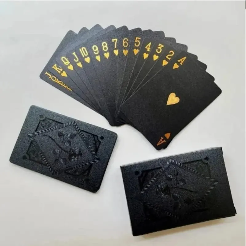 Black Rose Deck Poker Frosted Waterproof Plastic Playing Cards Texas Poker Collection Commemorative Chess Practical Party Gift