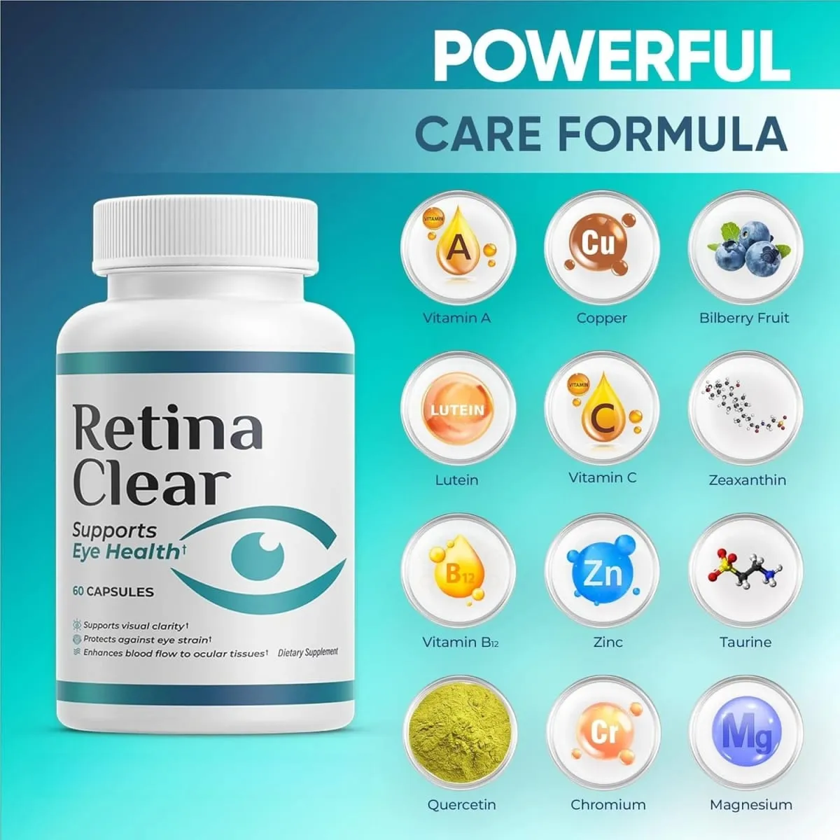 Vision Supplement – Eye Health Formula with Lutein Zeaxanthin Quercetin & Vitamin Supports Visual Clarity Eye Fatigue Relief — image 3