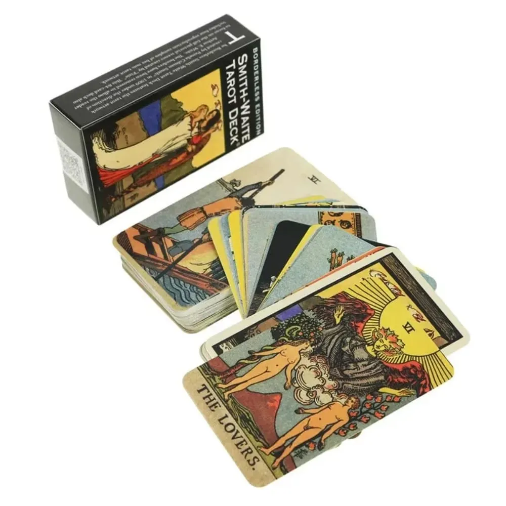 Classic Smith Waite Borderless Tarot Card Retro Original Art Style Board Game Mind Exploration Divination Card
