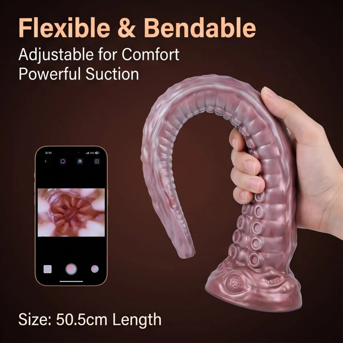 Vaginal Speculum LED Dildo Liquid Silicone Long Anal Plug Strong Suction Cup for Couples Adult Sex Toys анальная пробка — image 5