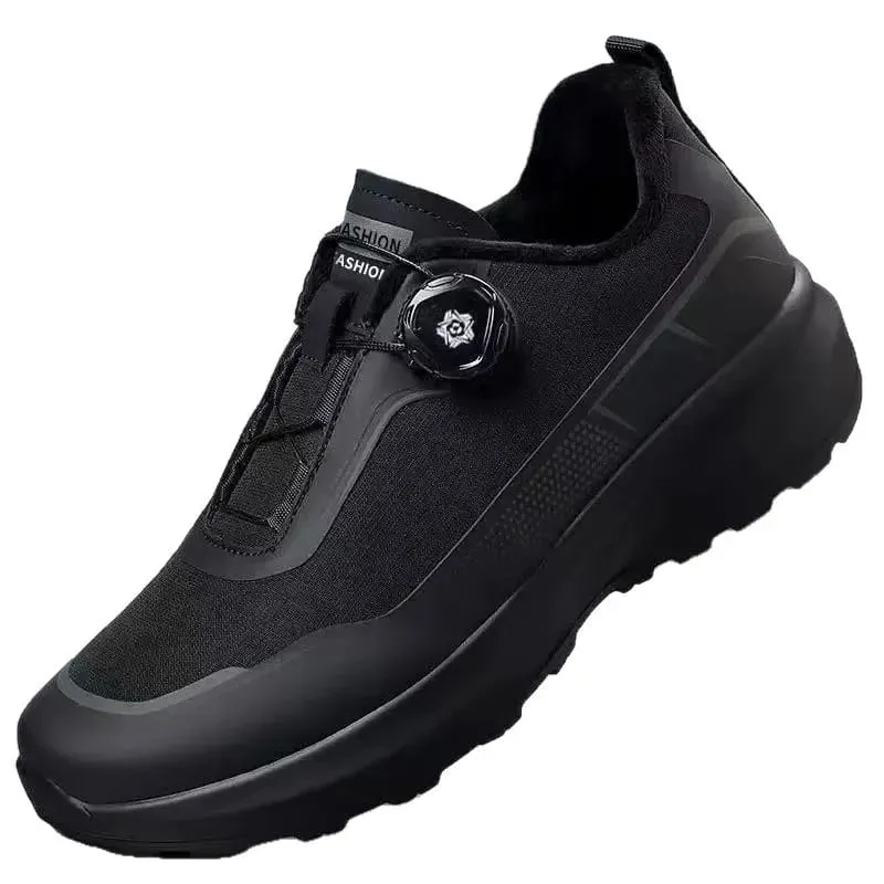 Lässige Herren-Laufschuhe mit drehbarem Knopf, schwarz, rutschfest, dicke Sohle, Outdoor-Sport-Sneaker zum Pendeln — image 5
