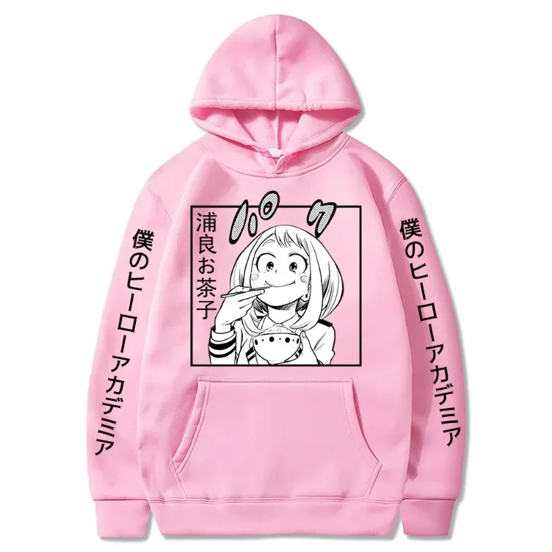 Anime My Hero Academia Ochaco Uraraka Cute Hooded Sweatshirt Men Women Manga Hoodies Casual Oversized Harajuku Unisex Pullover — image 3