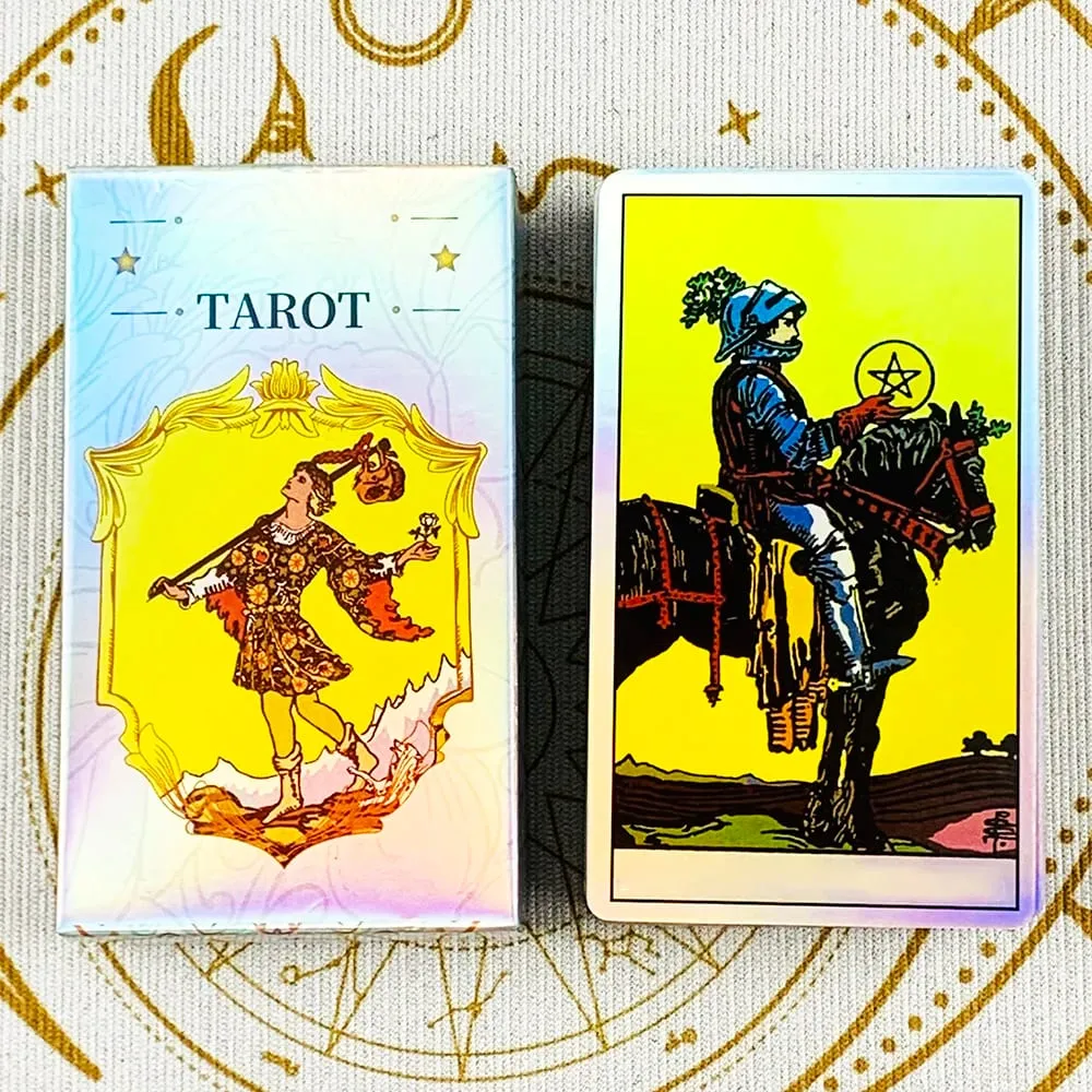 Holographic Rainbow Classic Tarot Deck 78Pcs Iridescent Tarot Card With Guidebook Divination Oracle Card For Beginners — image 2