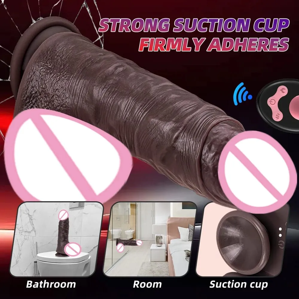 10 Modes Penis Vibrating Rotating Heating Telescopic Thrusting Dildo Vagina Dick Anal Use Unisex Electric / Manual Sex Toys — image 4