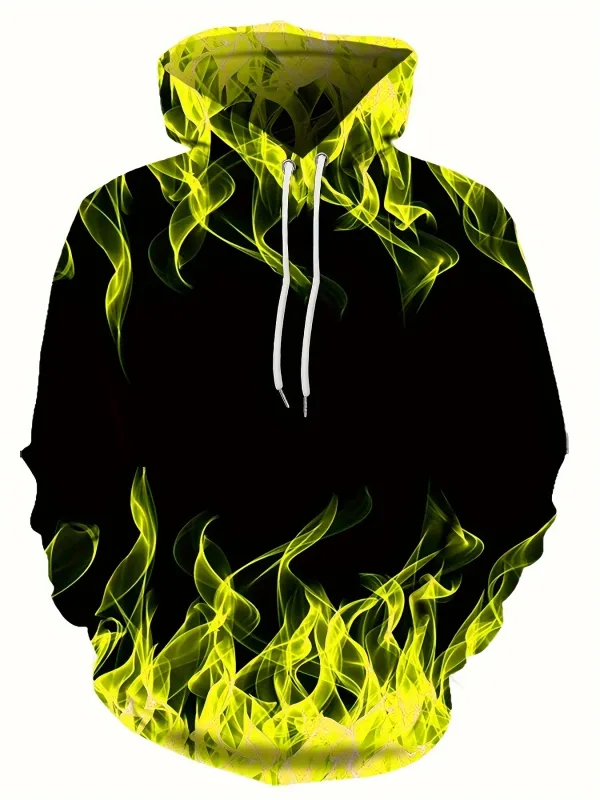 2024 Creative Flame 3D Print Hoodie Cool Hoodies Mens Spring Autumn Pullover Hooded Sweatshirt Oversized Harajuku Y2k Clothes — image 9
