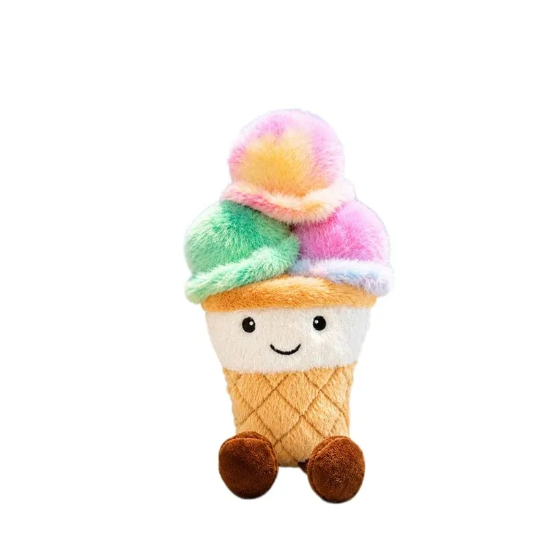 NEW Scoops Ice Cream Cone Plush Toy Stuffed Summer Snack Small Pillow Humanoid Smiling Face with Legs Kawaii Plushie Gift — image 5