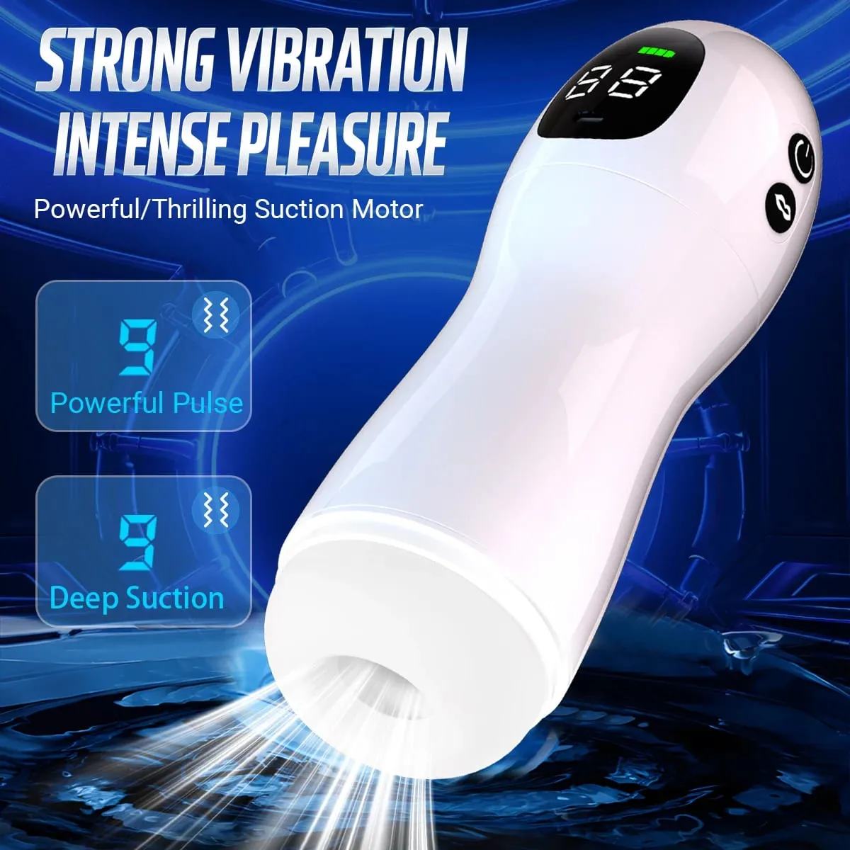 LED Automatic Male Masturbator Cup Blowjob Machine Real Vagina 9 Sucking Vibrating Modes Oral Masturbatio Sex Toys For Men