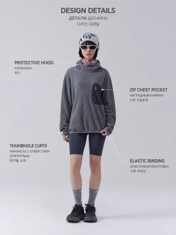 Unisex THERMOLITE® All Season Thermal Hoodie 190g Ultralight Breathable Fleece Mid Layer with Thumbholes & Zip Pocket — image 29
