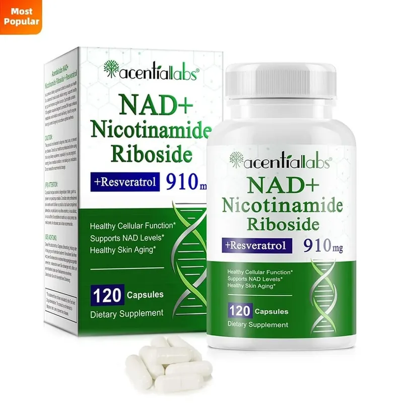 NAD+ Nicotinamide Riboside Capsules with Resveratrol & Quercetin for Cellular Health & NAD+ Levels Support Adults 120 Capsules — image 7