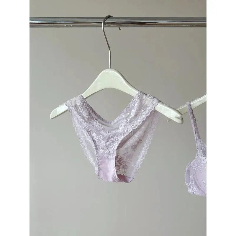 French Style Lace Underwire Bra | Half Cup Push Up Bra Large Bust Summer Lightweight Slimming Anti Sag Lingerie Set BANERDANNI — image 1