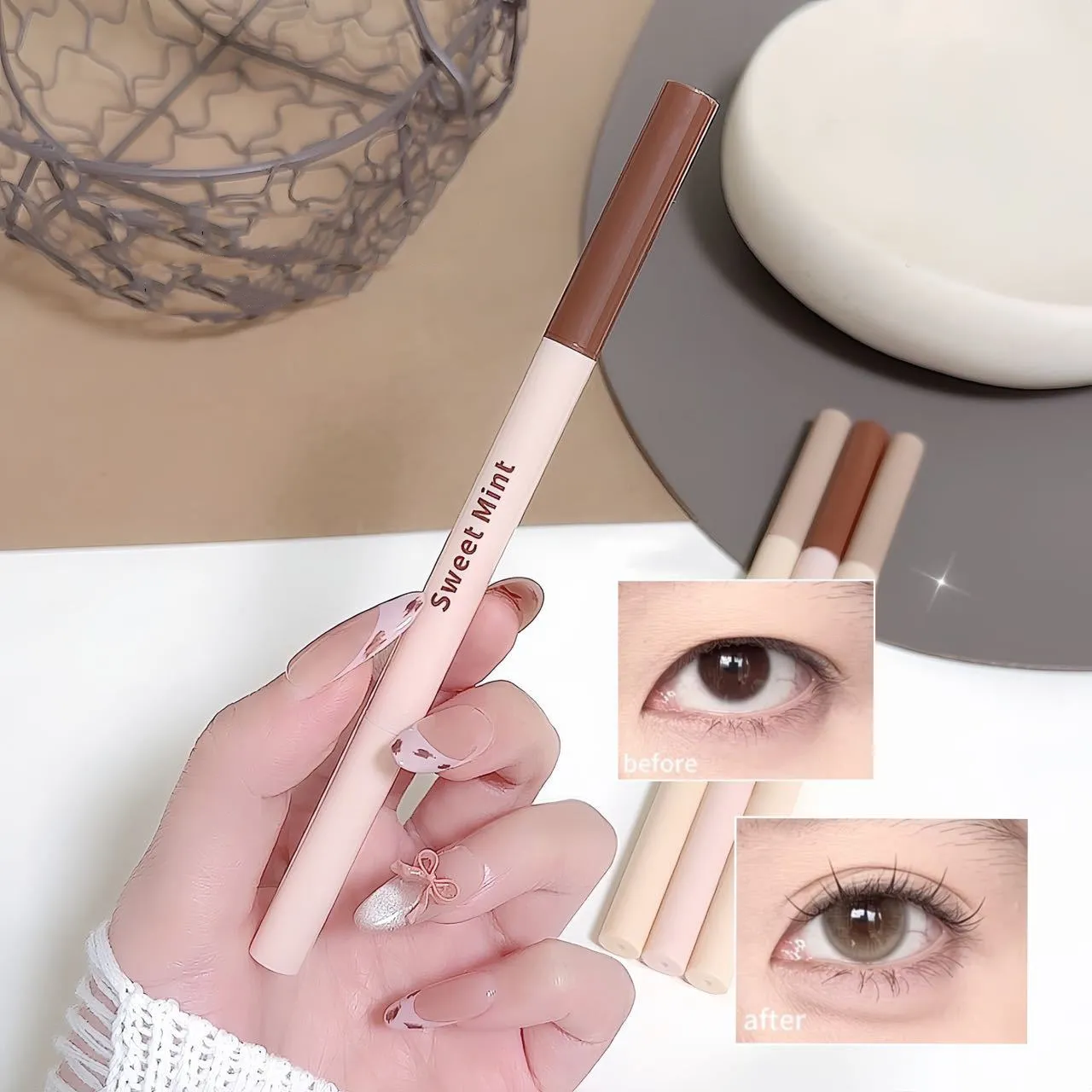Double Head Eyeliner Pen Lying Silkworm Eye Brighten Bronzer 2 in 1 Waterproof And Durable Not Easy To Halo Dye Natural Makeup — image 4