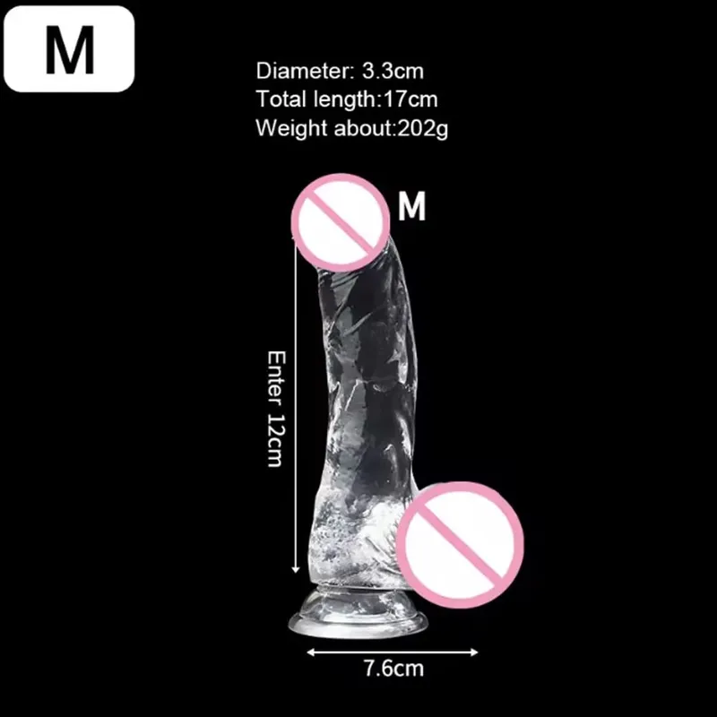 3 Sizes Realistic Jelly Dildo with Suction Cup Big Dick Female Masturbator Clitoral Stimulator Lesbian Sex Toys for Women — image 8
