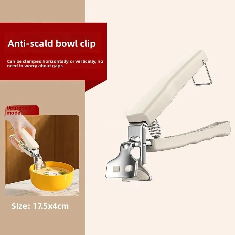Heat Resistant Bowl Tongs Kitchen Utensils Steamer Stainless Steel Plate Elevator Cooking Safety Clamp Tool — image 9