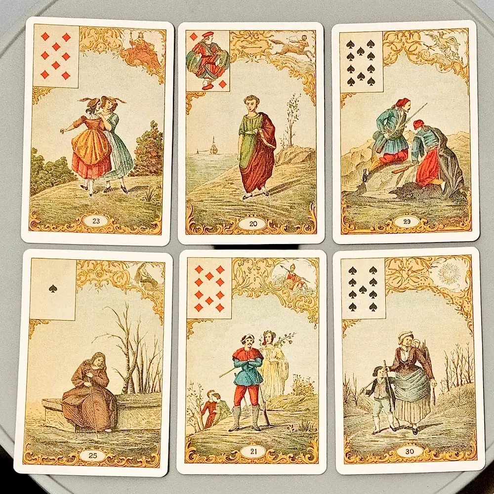 Vintage Antique Destiny Fortune Telling Cards 9*6cm 32-Card Oracle Deck Le Jeu Du Destin Antique Traditional Cartomancy Cards — image 4