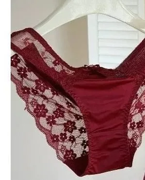 Red Lace Satin Bra Set Half Cup Thin Push‑Up Less Show Big Chest Sexy French Lingerie Women Underwear 32‑38 — image 15