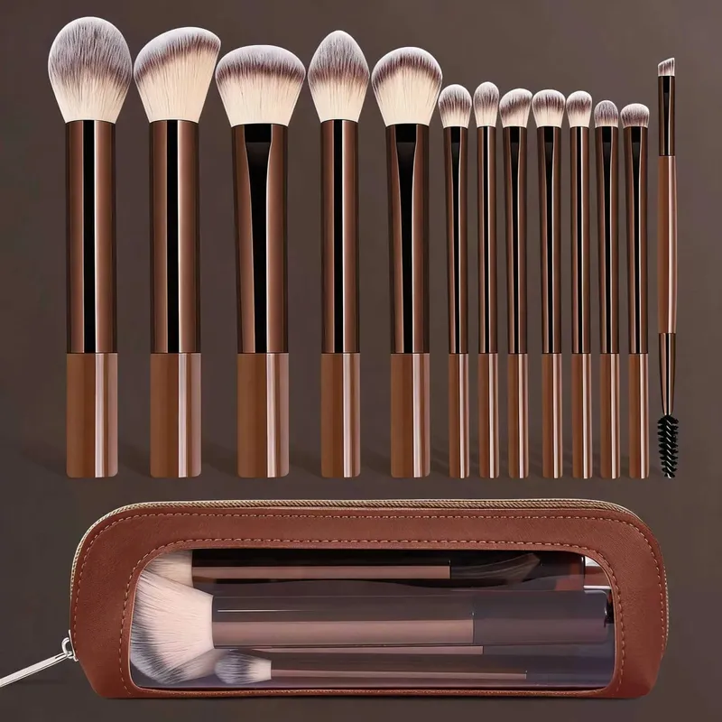 13pcs Makeup Brushes with Storage Bag Soft Fluffy Cosmetic Foundation Powder Eyeshadow Kabuki Blending Beauty Tool Makeup