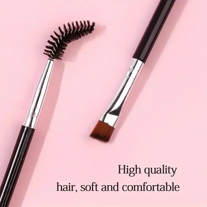 New 2-in-1 Large Double Eyebrow and Eyeliner Brush - Bevel Eyebrow Powder Spiral Blend and Flat Eye Black Applicator — image 5