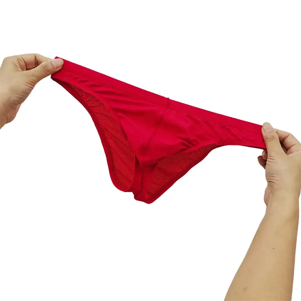 Sexy Skin Color Men Low Waist Mesh Breathable Jockstrap Pouch Half Hip Underwear Briefs Daily Fashion Panties — image 13
