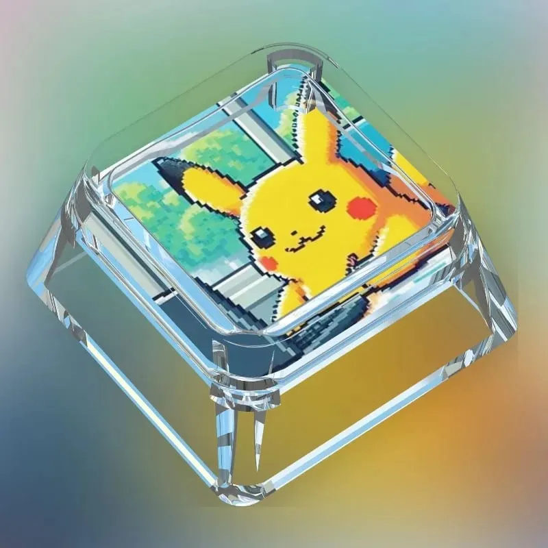 Creative Workman Style Pokémon Doll Transparent Single Keycap Cartoon Cute Snorlax Pikachu Cross Axis Mechanical Keyboard Keycap — image 8