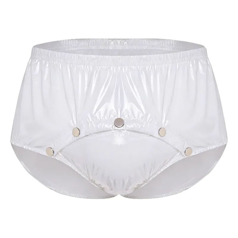 Mens Waterproof Diaper Cover Briefs with Front Pressing Buttons Anti-leak Adaptive Underwear Shorts for Elderly Special Needs — image 11