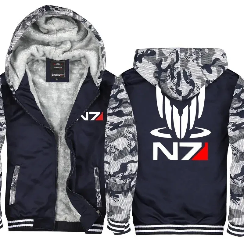 Effect N7 Hoodies Jacket Zipper Thickened Fleece Men's Winter Casual Fashion Men Women Anime Game Unisex N7 hoodie sweatshirt — image 10