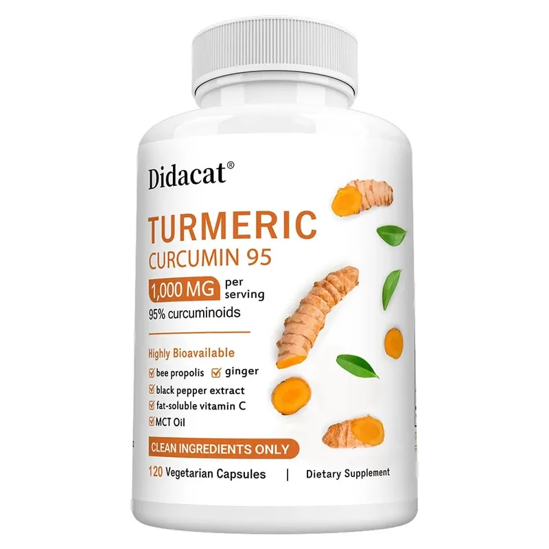 Turmeric Curcumin Supplement 1 000mg – 95% Curcuminoids with Black Pepper & Ginger Supports Joint & Antioxidant Health