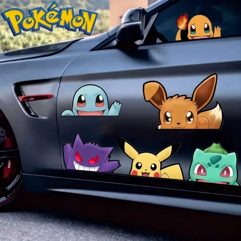 20styles Pokemon Car Stickers Anime Figure Pikachu Gengar Eevee Charmander Cute Cartoon Doll Creative Sticker Birthday Gifts — image 1