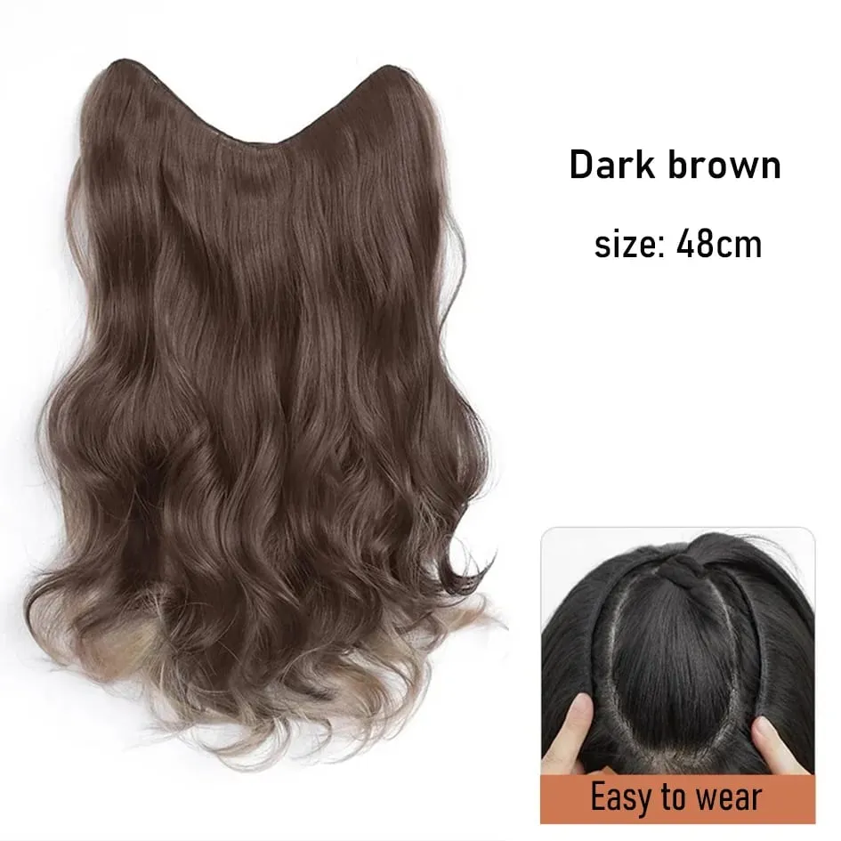 Synthetische 5 Clip 50 cm farbige Haarverlängerungen, Wasserwellen-Perücke, rosa Perücke, graue Perücke, Clip-on-Haarverlängerungen, Weihnachten — image 10