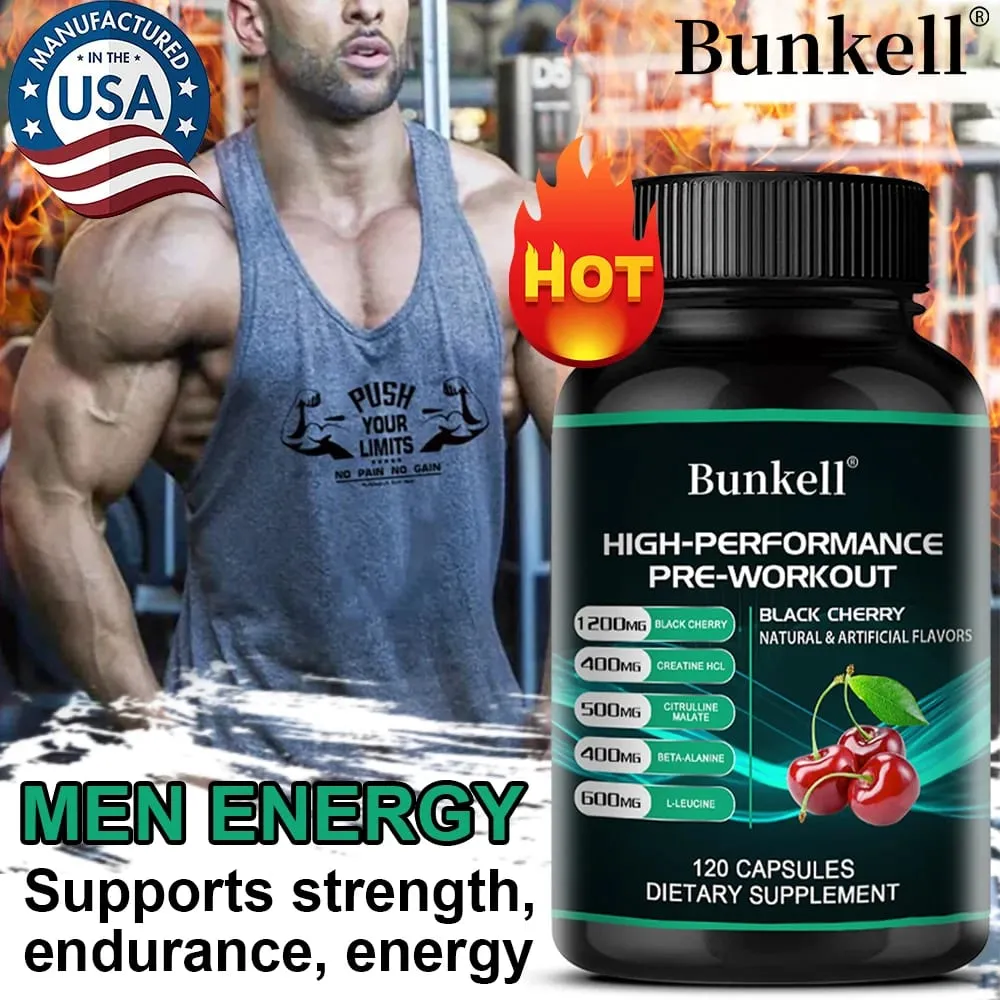 Bunkell Integratore Pre-Allenamento - Aminoacidi Creatina HCI Citrullina Malato Beta-Alanina Per Migliorare le Prestazioni Atletiche
