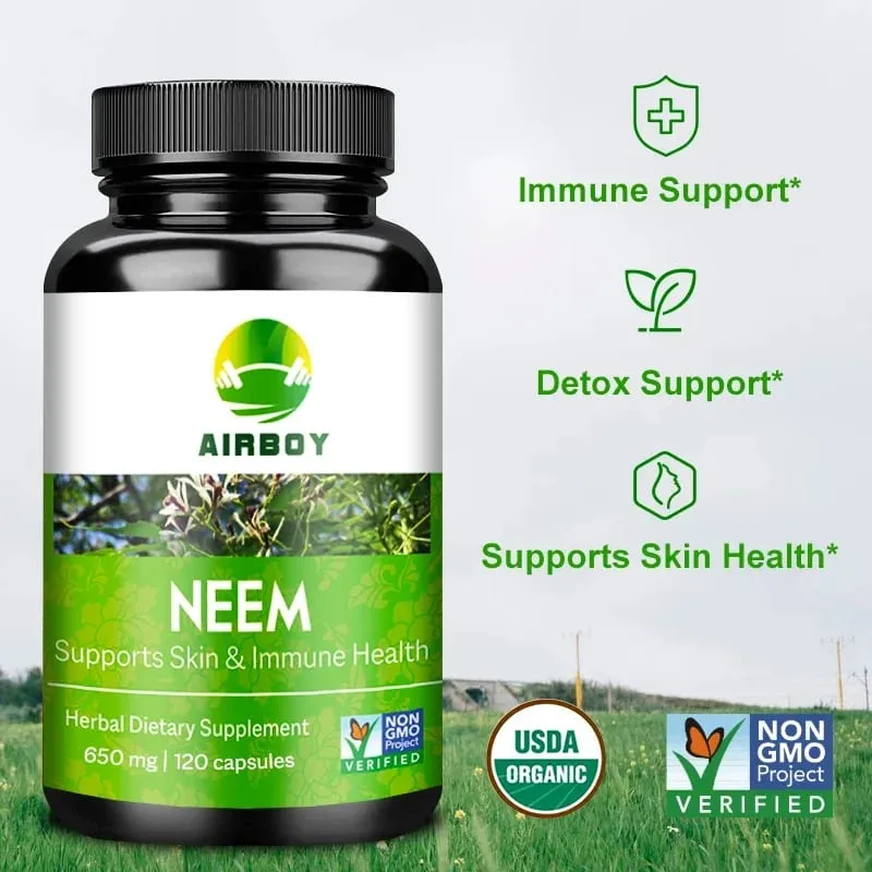 Organic Neem Supplement - Herbal Acne Supplements Supporting Clear Skin and Detox Supports Immune Health — image 7