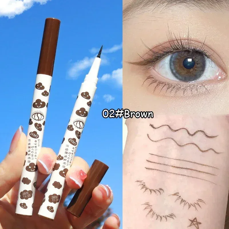 Ultratenké přírodní matné tekuté pero na oční linky Vodotěsné, rychleschnoucí pero na spodní řasy Silkworm Pen Nástroj pro hladké oční líčení s vysokým pigmentem — image 9