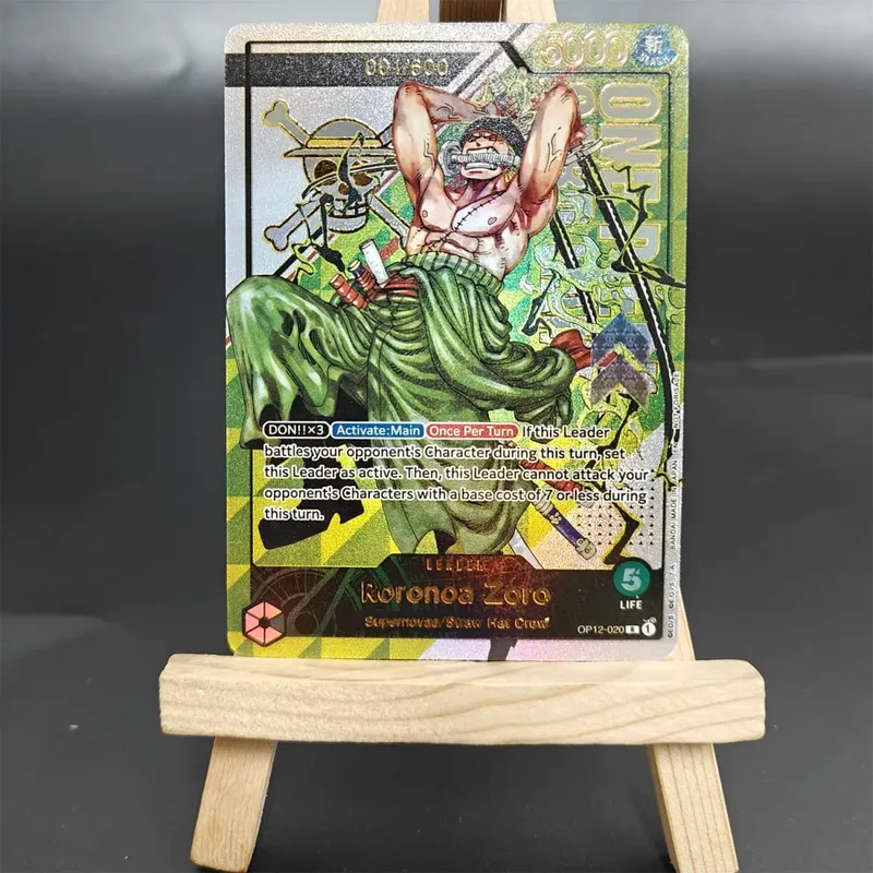 DIY One Piece Card Game Treasure Cup Roronoa Zoro OP12-020 Serialized 1/600 600/600 Collection English Anime Cards — image 2
