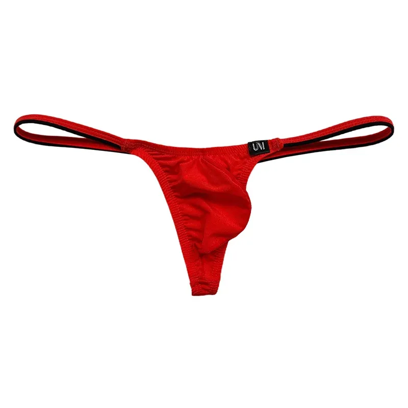 Men's Ice Silk Thin Strap Thong Underwear Low Waist Sexy Breathable Bulge Pouch T-Back Briefs Panties 0116 — image 4
