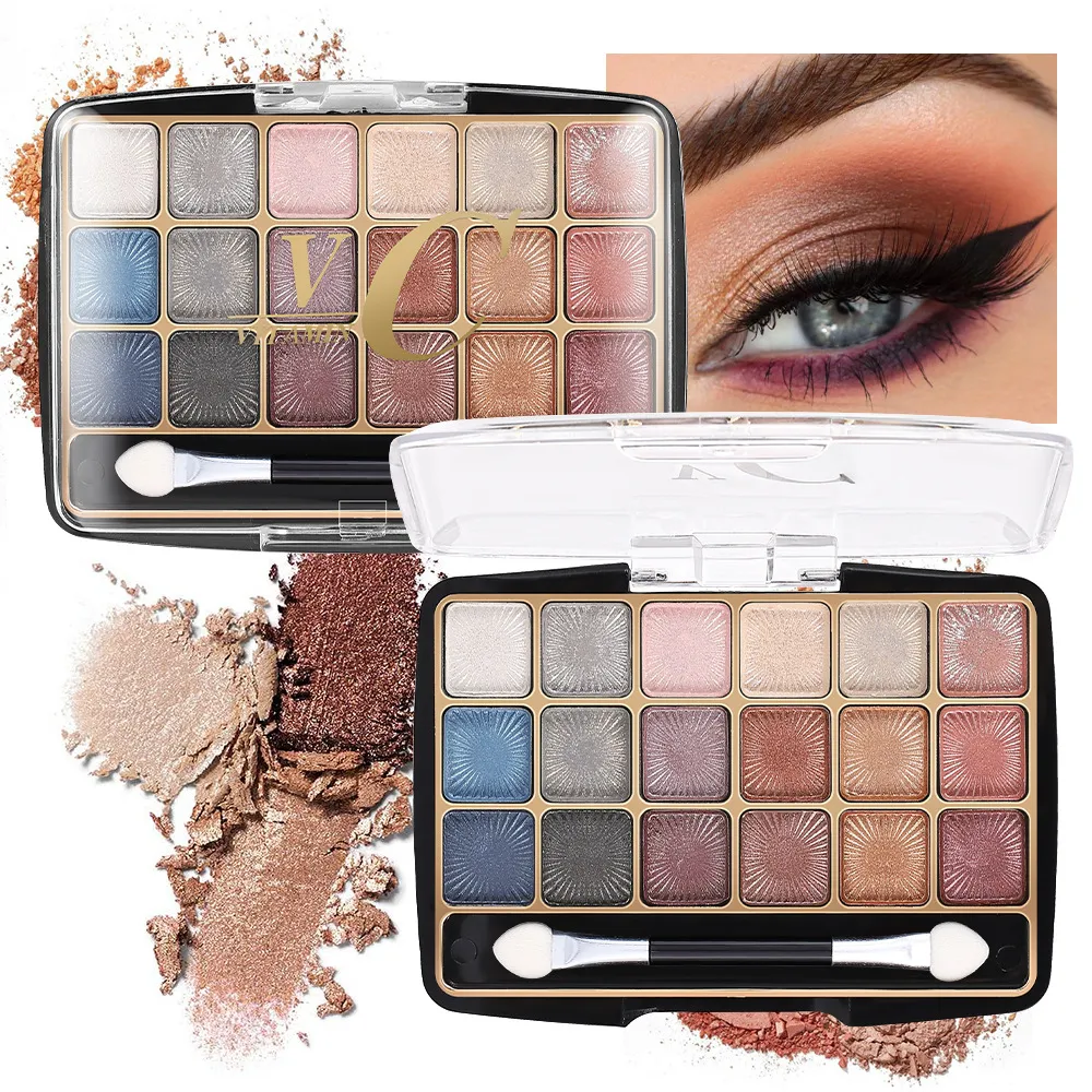 18 Colors Glitter Eyeshadow Palette Long Lasting Korean Eye Makeup Matte Shimmer Pigment Nude Eyeshadow Palette Cosmetics