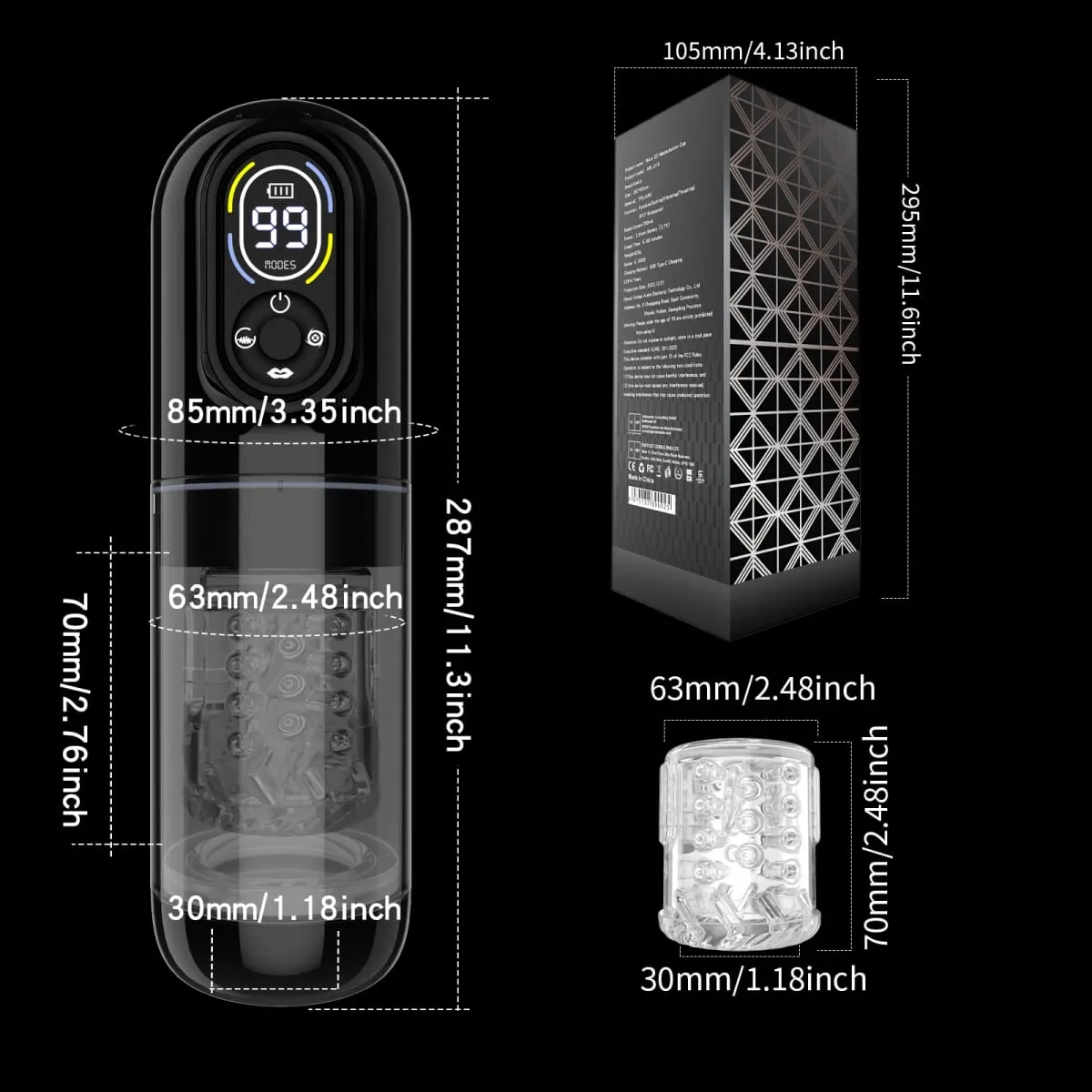 Automatic Male Masturbator 9 Vibrating Thrusting Rotation Sucking Licking Modes LED Display Penis Pump Sex Toys for Men
